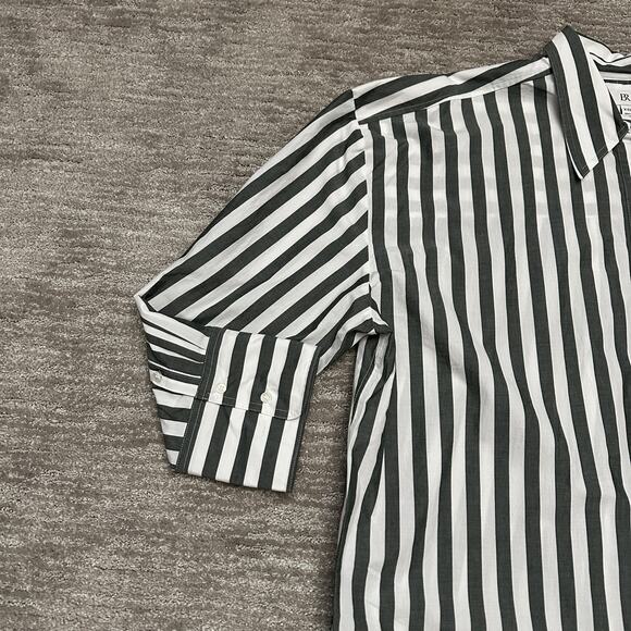 Banana Republic Shirt Womens XXL Gray White Striped Oversized Long Sleeve - Picture 2 of 13